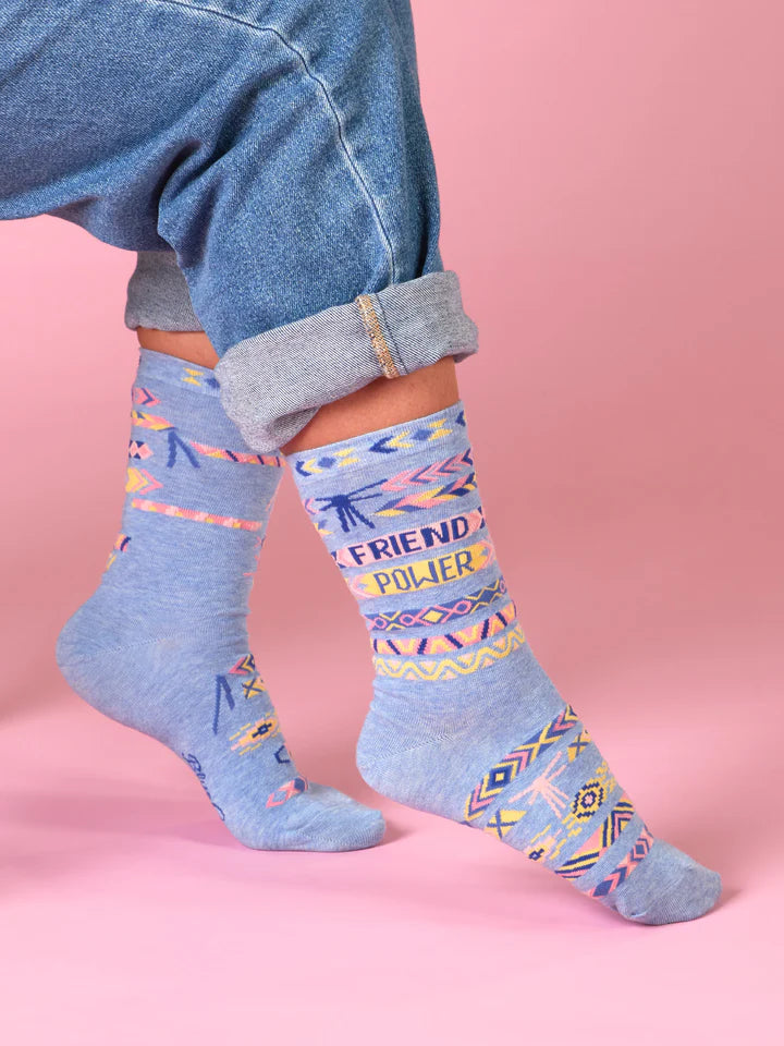 Friend Power | Women's Crew Socks | Blue Q