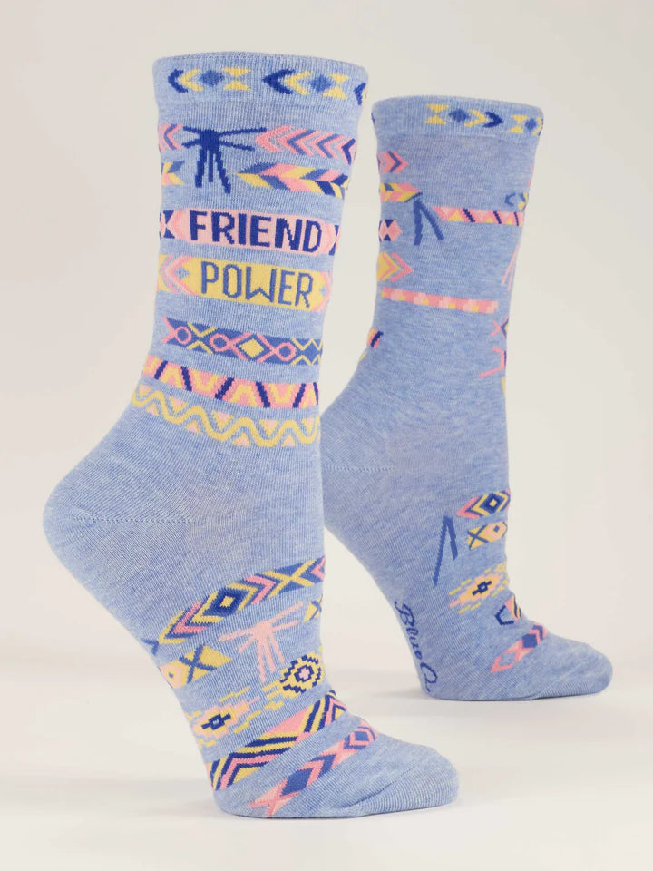 Friend Power | Women's Crew Socks | Blue Q