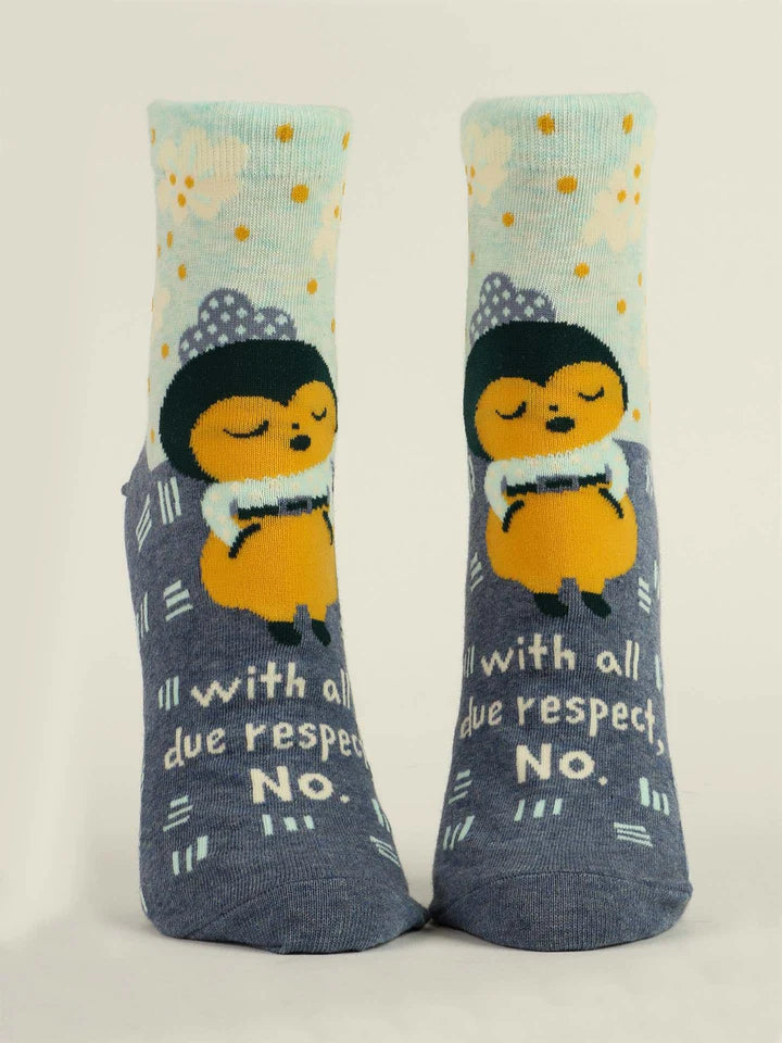 With All Due Respect, No. | Women's Ankle Socks | Blue Q