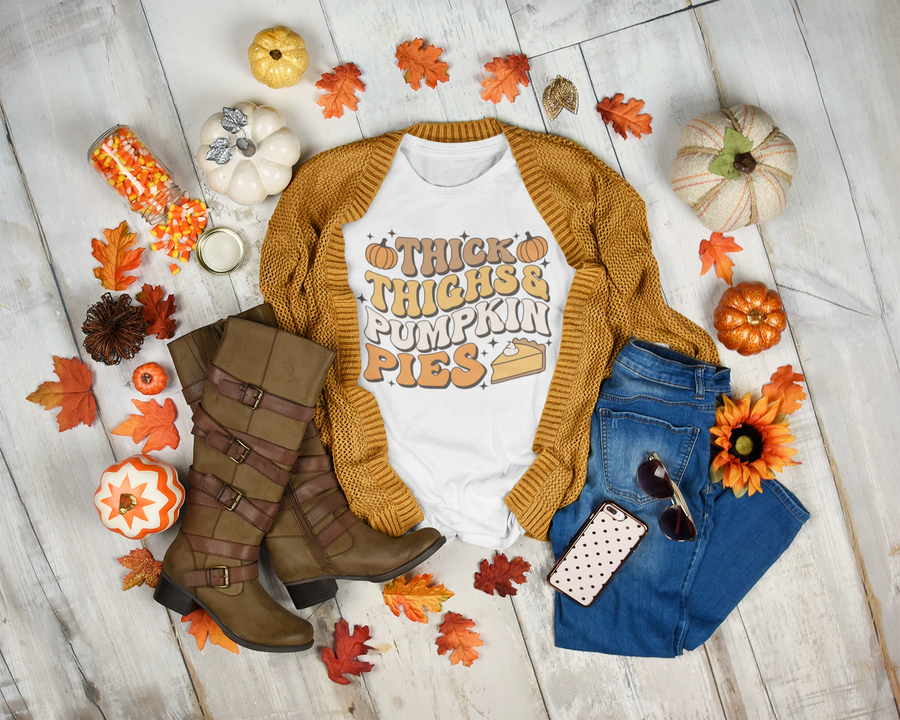 Thick Thighs & Pumpkin Pies Tee (Infant Sizes up to Adult 5X)