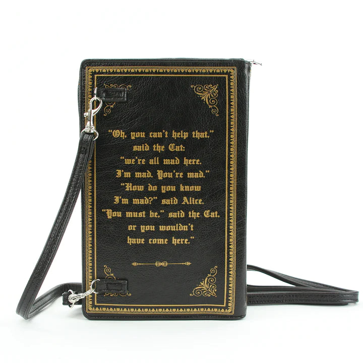 Alice in Wonderland Book Clutch Bag in Vinyl | Black