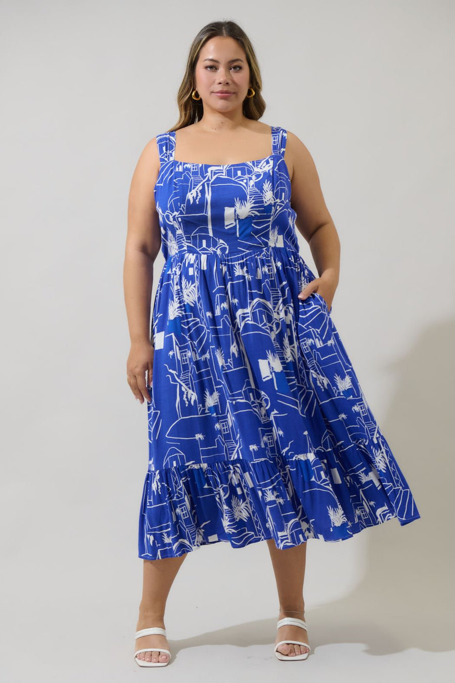 Persephone | Linen Blend Midi Dress