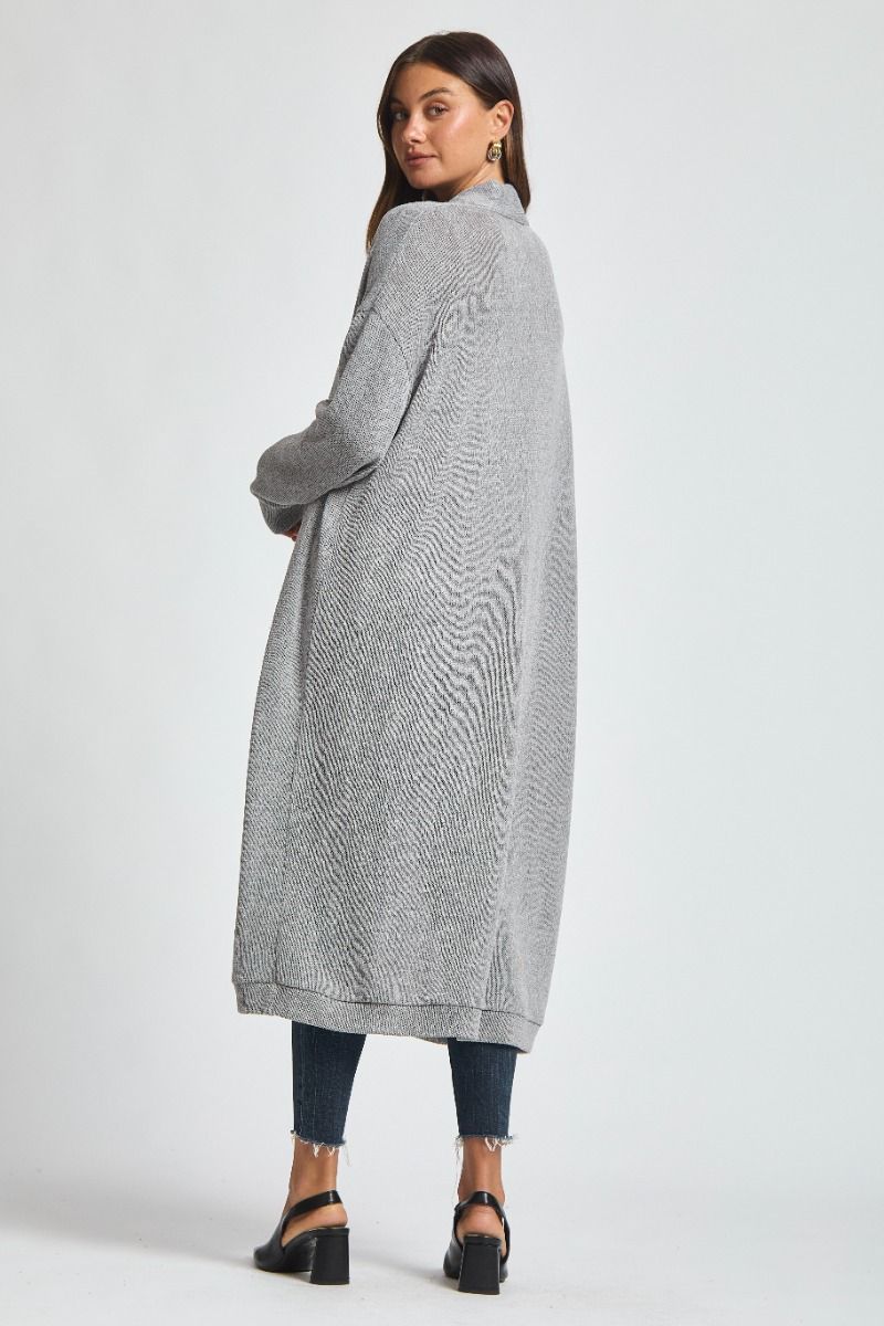 Hideaway | Cozy Lightweight Long Cardigan | Soft Grey