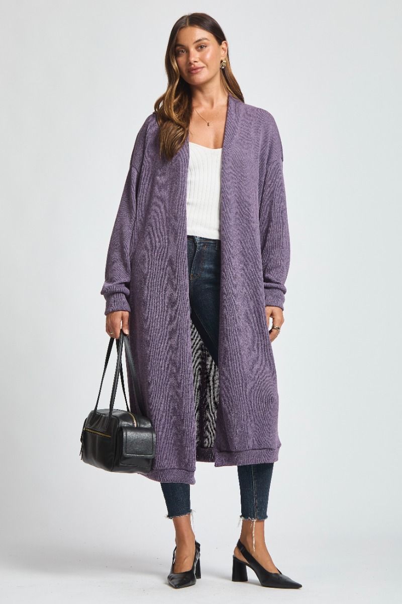 Hideaway | Cozy Lightweight Long Cardigan | Violet Dream