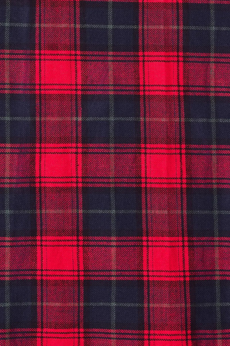 Lily | Off Shoulder Swing Dress | Red Tartan