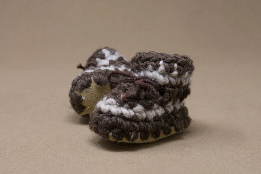 Padraig Newborn Slippers | Brown Stripe