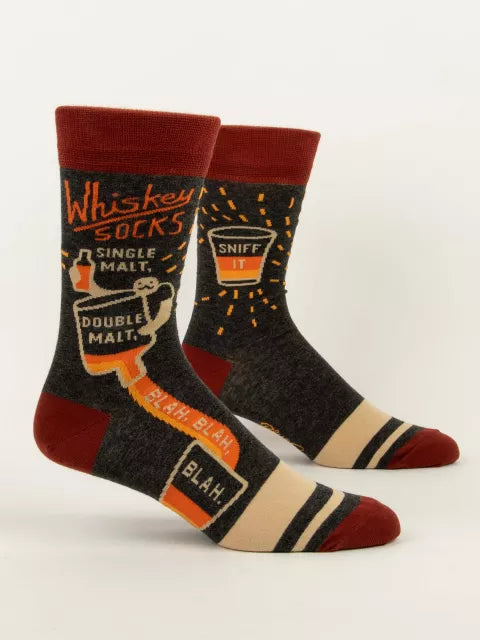 Whiskey Socks | Men's Crew Socks | Blue Q