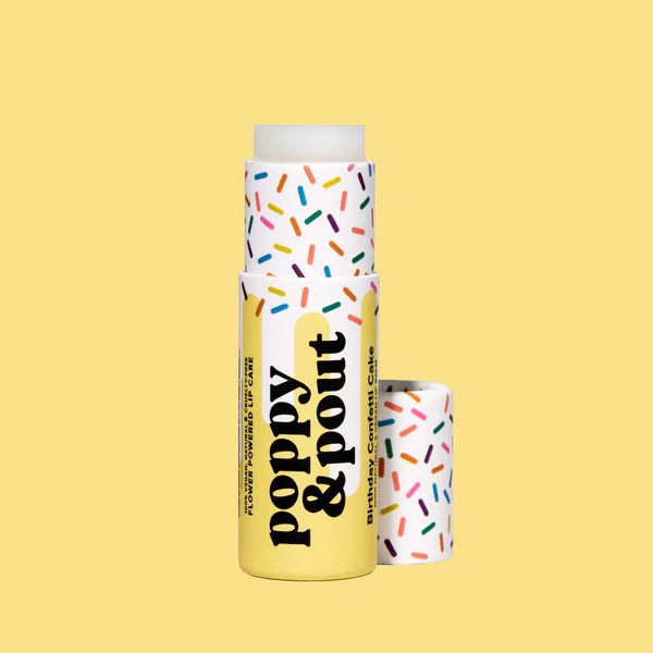 Poppy & Pout Lip Balm | Birthday Confetti Cake | Yellow