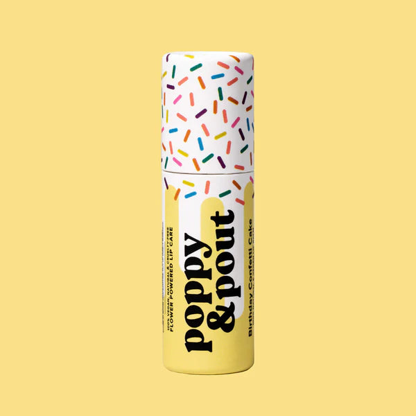 Poppy & Pout Lip Balm | Birthday Confetti Cake | Yellow