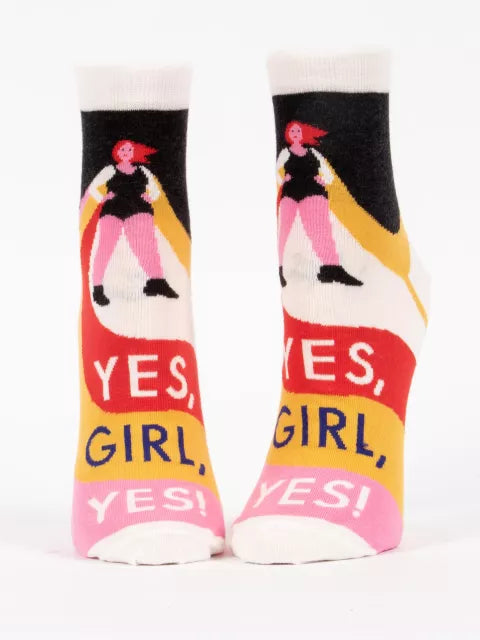 Yes, Girl, Yes! | Women's Ankle Socks | Blue Q