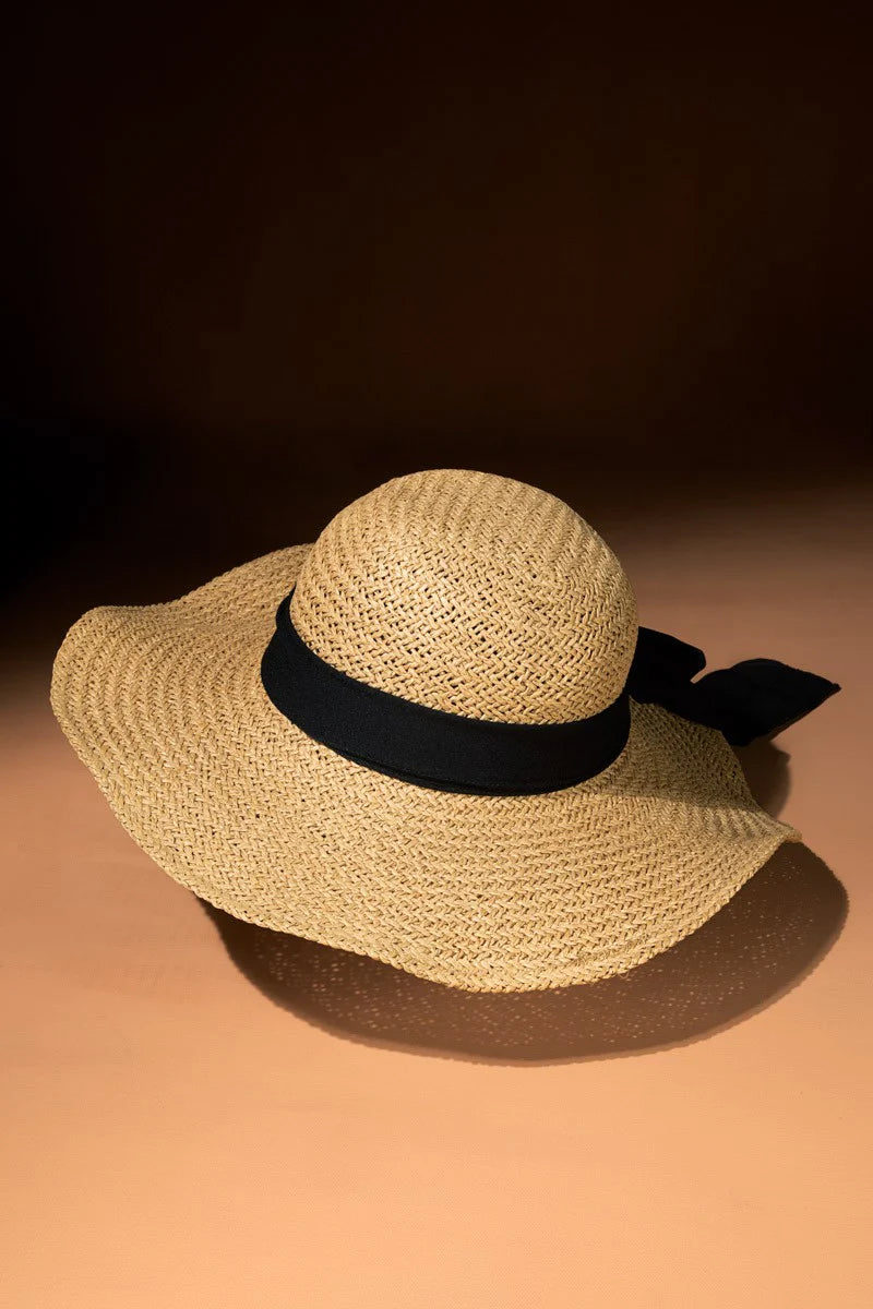 Black Bow Sun Hat