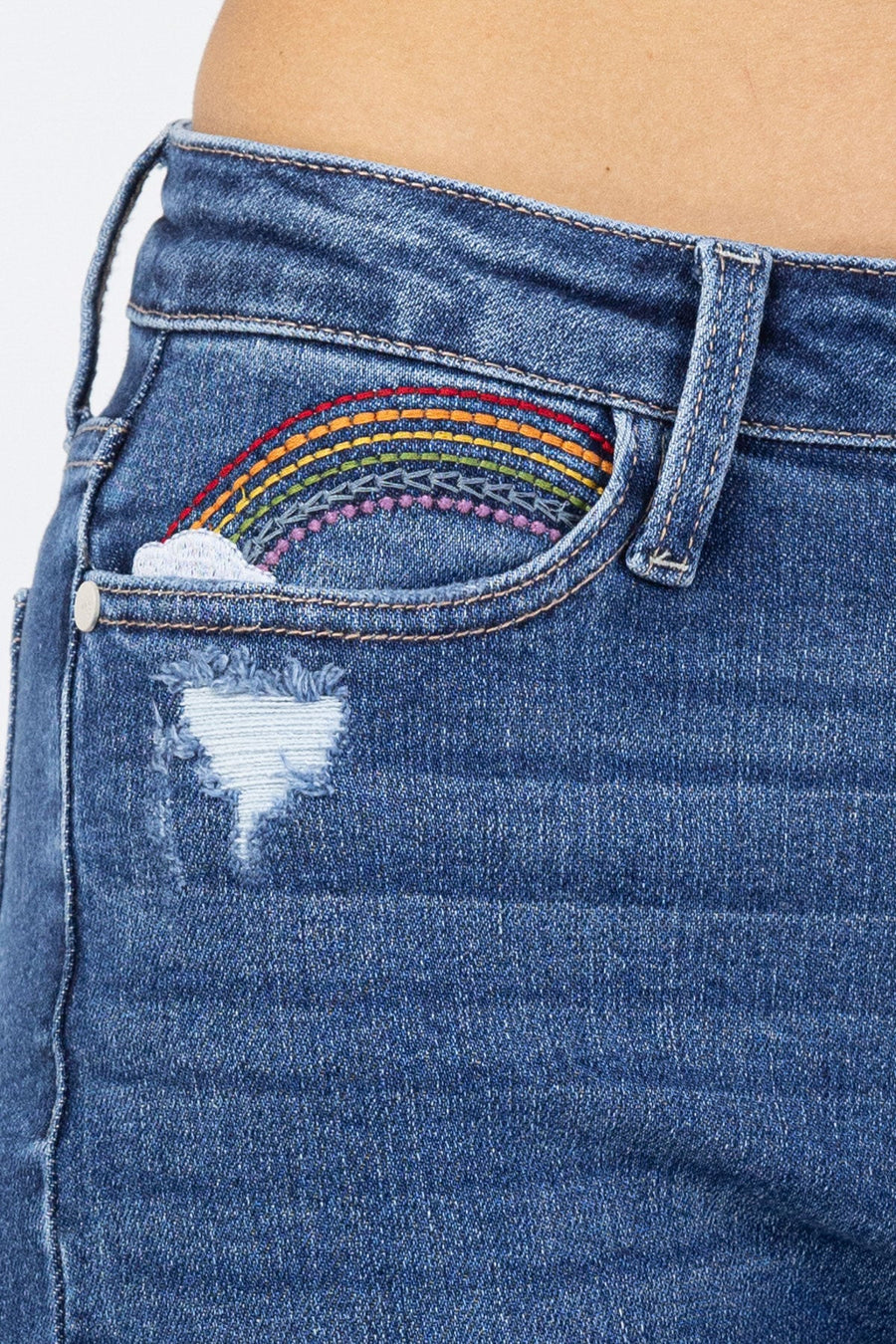 Somewhere Over the Rainbow Cropped Straight Leg (Judy Blue) *FINAL SALE*