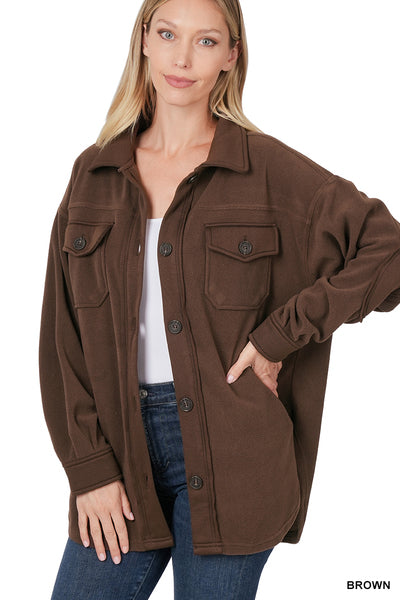 Oversized Basic Fleece Shacket *FINAL SALE*