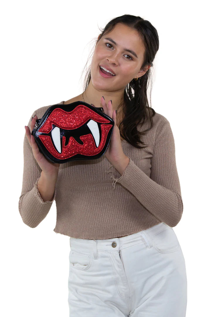 Vampire Mouth Cross Body Bag In Vinyl Material (Sleepyville Critters Collection)
