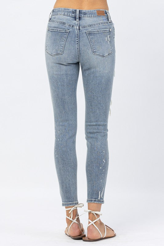 Midrise Lace Patch Skinny Jeans *FINAL SALE*