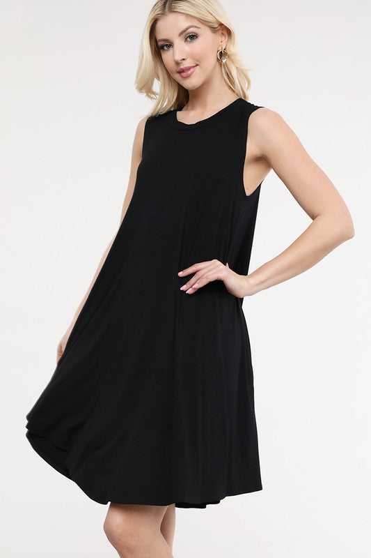 Nina Swing Dress with Pockets | Black