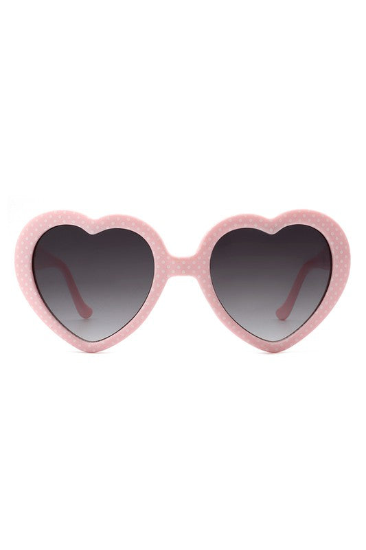 Heart Shaped Polka Dot Sunglasses - Multiple Colours