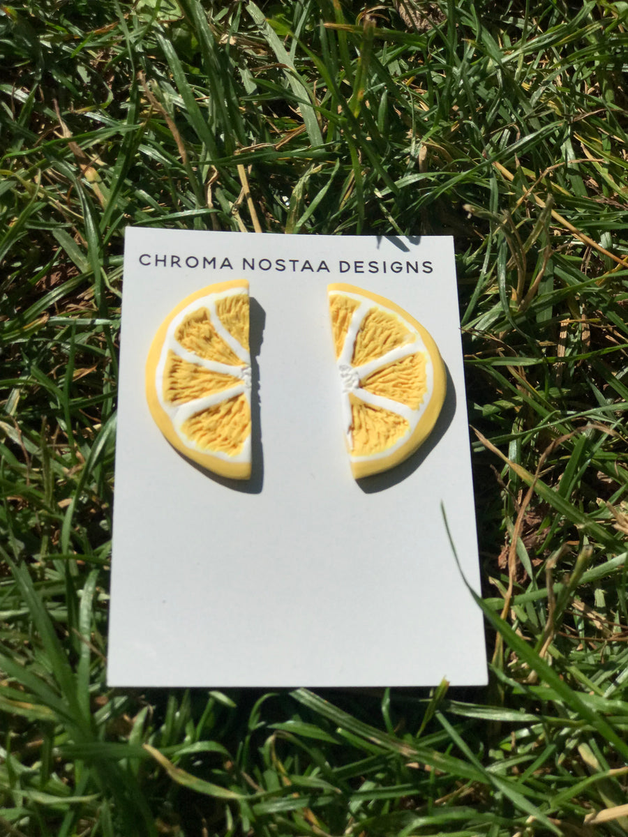 Lemon Wedge Stud Earrings