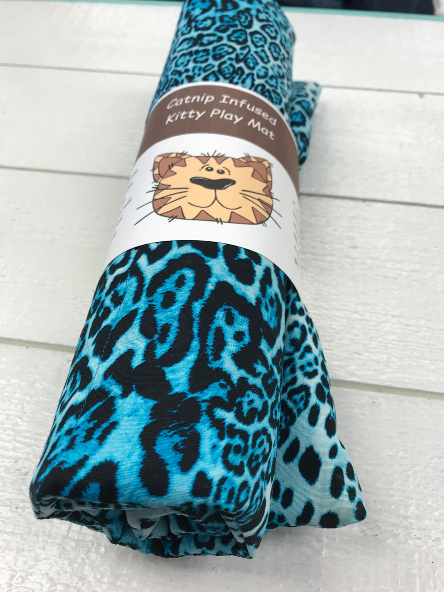 Blue Leopard Catnip Infused Playmat