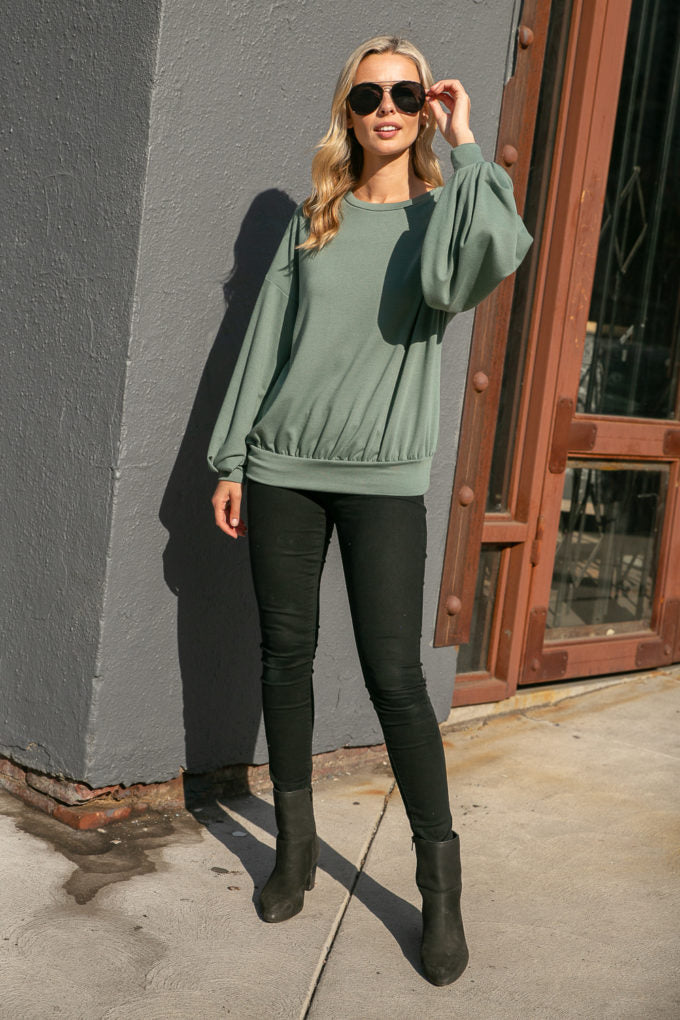 French Terry Puff Long Sleeve Top *FINAL SALE*