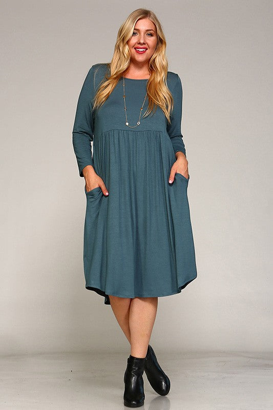 Babydoll Dress with Criss Cross Back and Pockets *FINAL SALE*