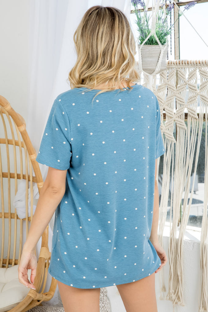 Polka Dot Terry Boxy Top *FINAL SALE*