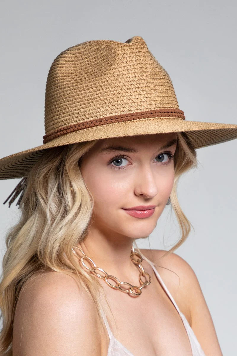 Suede Braided Panama Hat