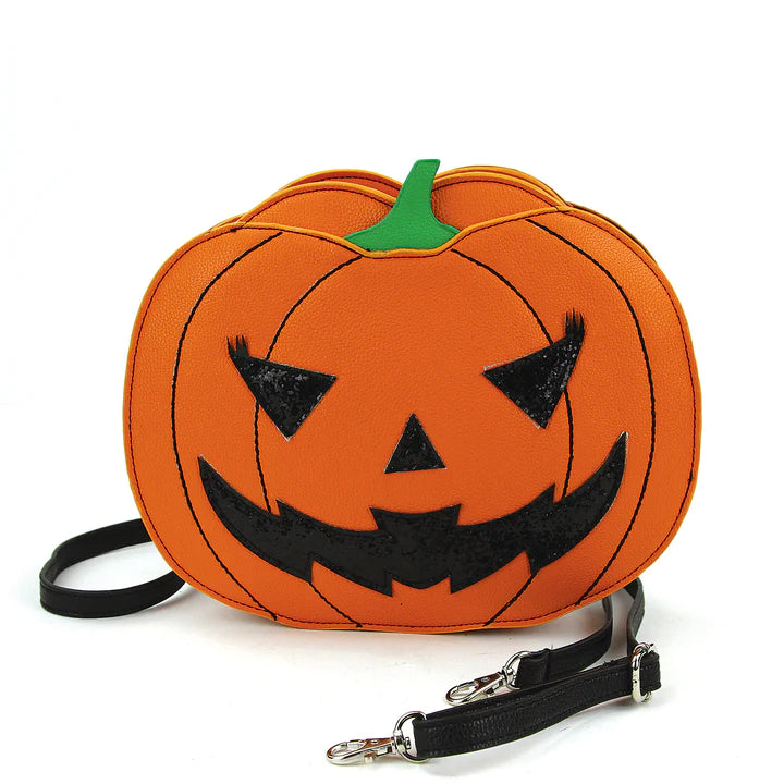 Two Faced Jack O Lantern Crossbody Bag In Vinyl Material