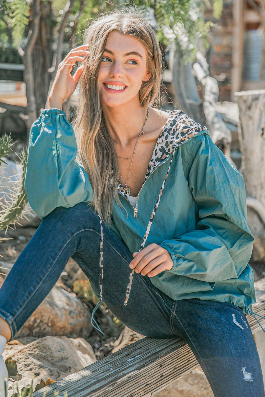 Gale Leopard Print Windbreaker *FINAL SALE*