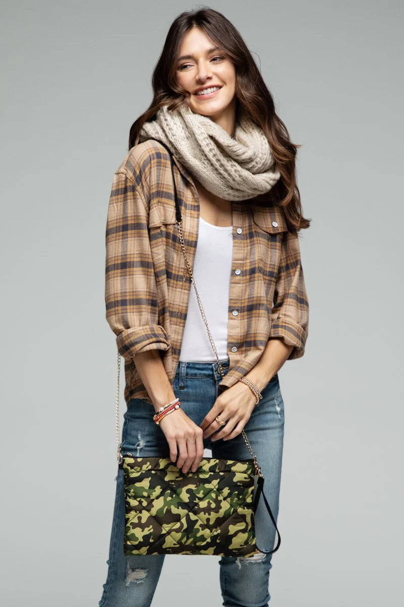 Camo Padded Mini Crossbody/Clutch Bag