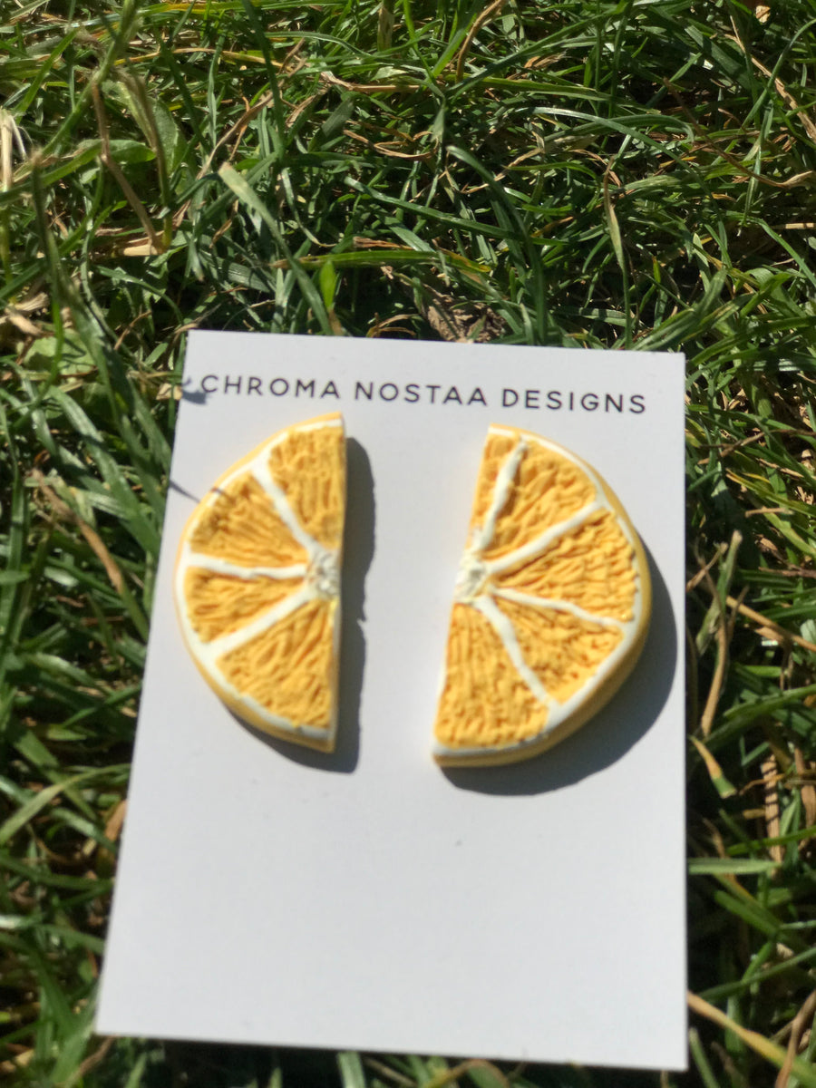 Lemon Wedge Stud Earrings