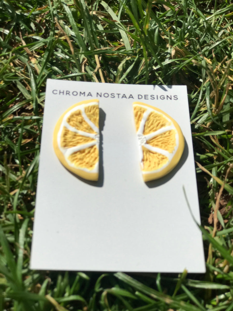 Lemon Wedge Stud Earrings