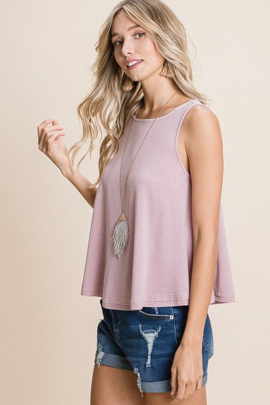 Knit Tank with Relaxed Fit and Cropped Hem *FINAL SALE*