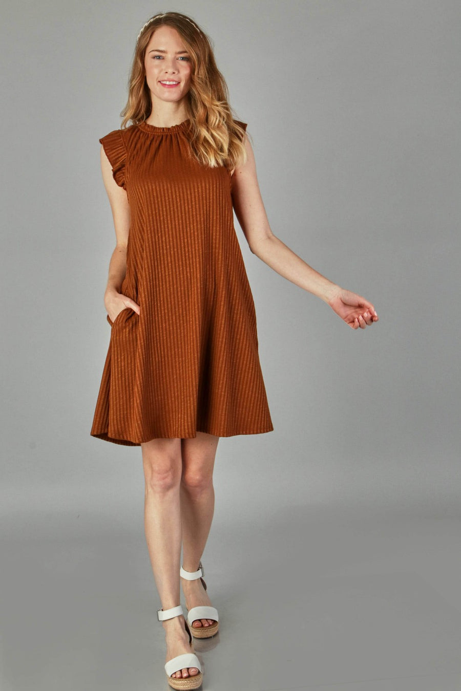 Stevie Ribbed Dress with Pockets *FINAL SALE*