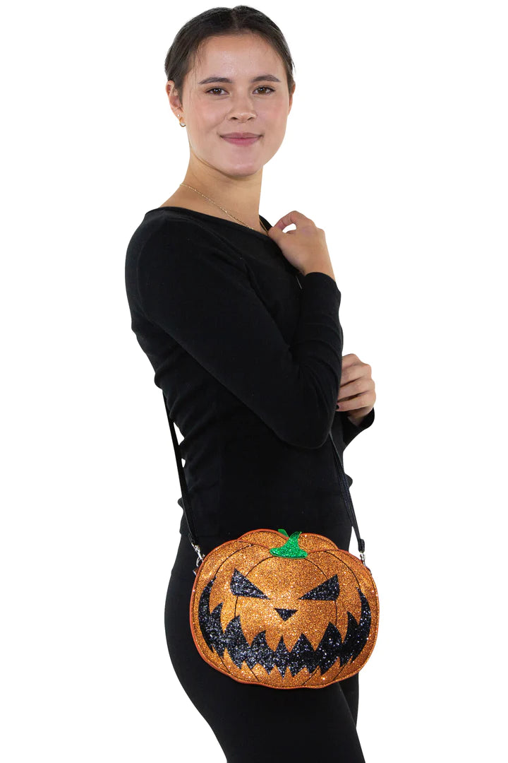 Two Faced Jack O Lantern Crossbody Bag In Vinyl Material