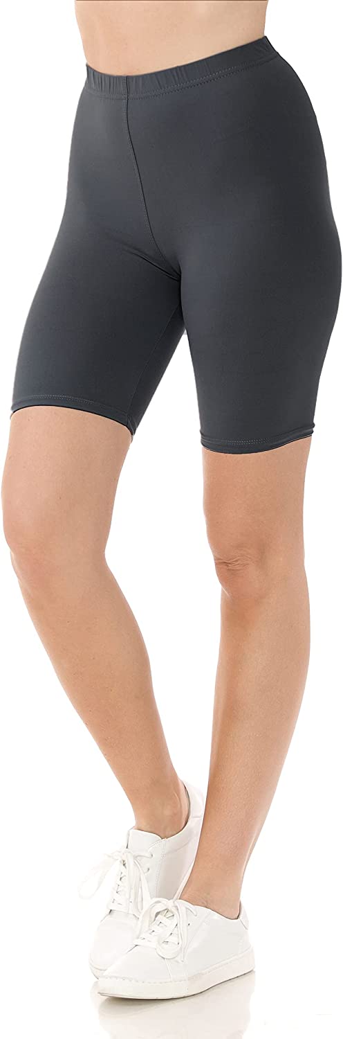 Charcoal Grey Solid High-Waisted Biker Shorts *FINAL SALE*