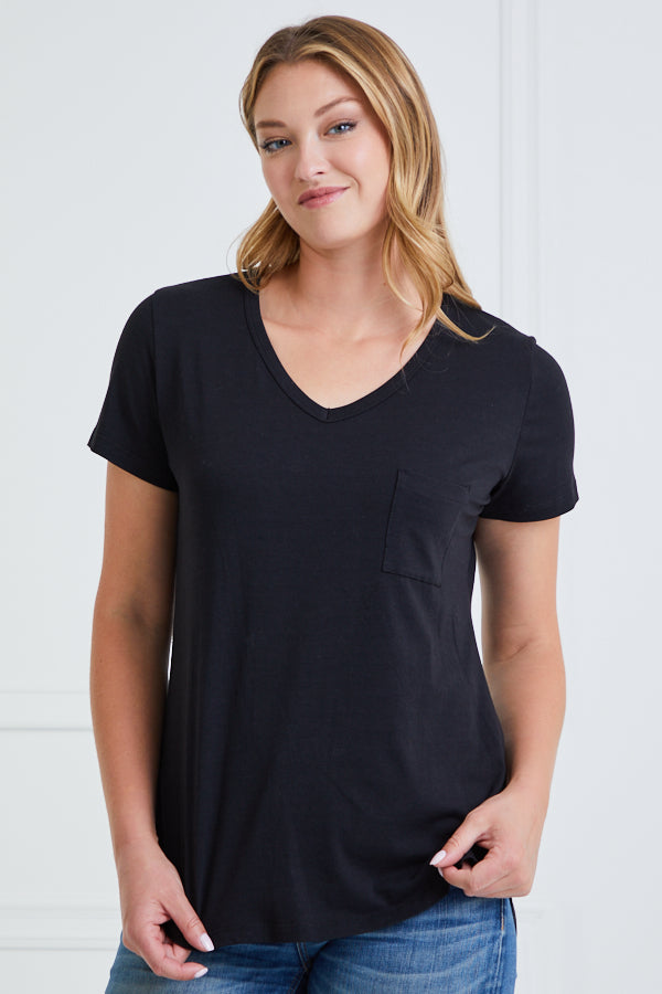 Short Sleeve Top with Pocket *FINAL SALE*