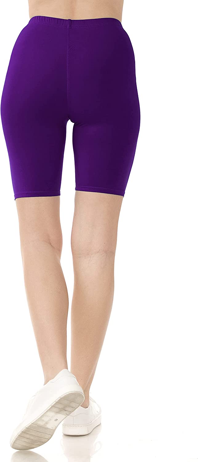 Purple High-Waisted Biker Shorts
