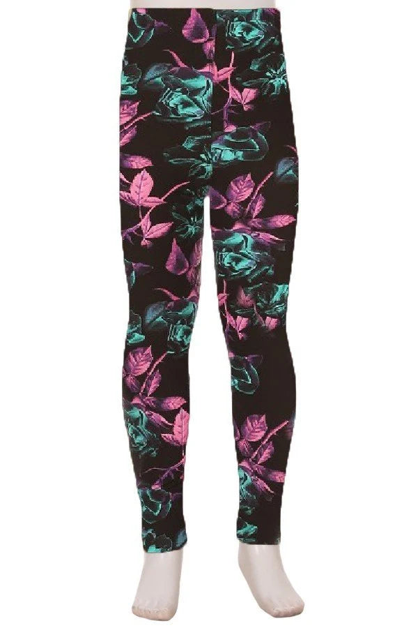 Abstract Floral Kids Leggings *FINAL SALE*