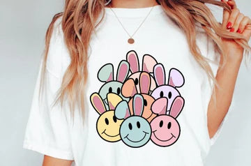 Happy Face Bunny Tee (Infant Sizes up to Adult 5X)