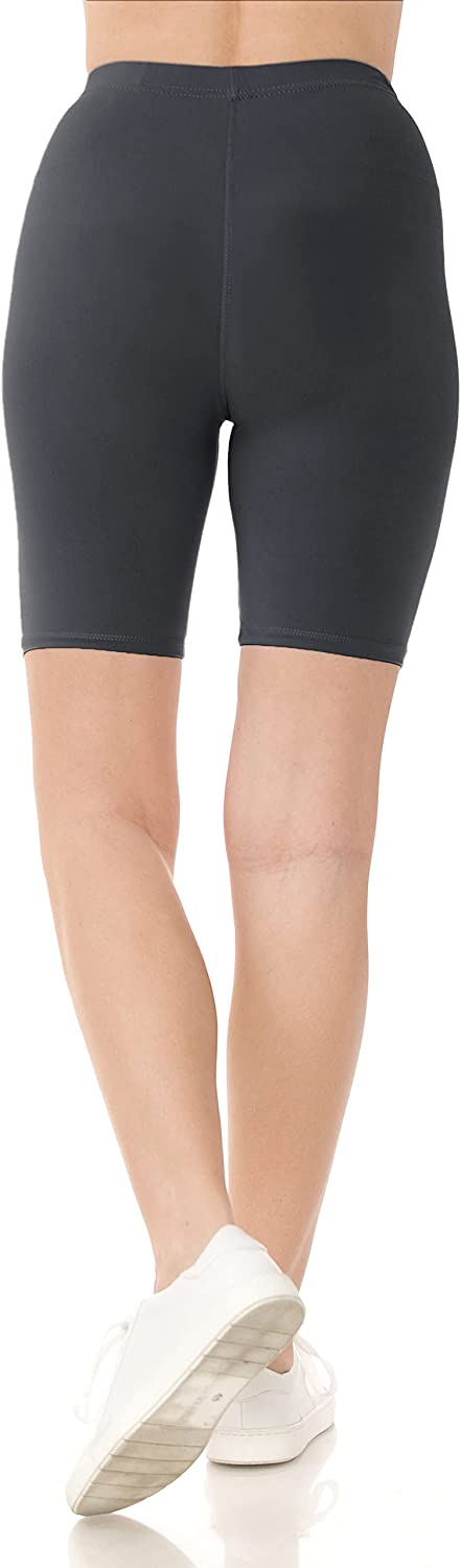 Charcoal Grey Solid High-Waisted Biker Shorts *FINAL SALE*