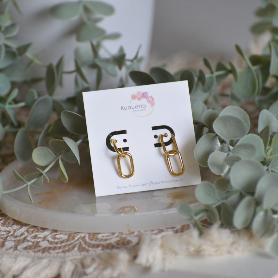 Link Earrings -  Gold (Koquetta Accessories)