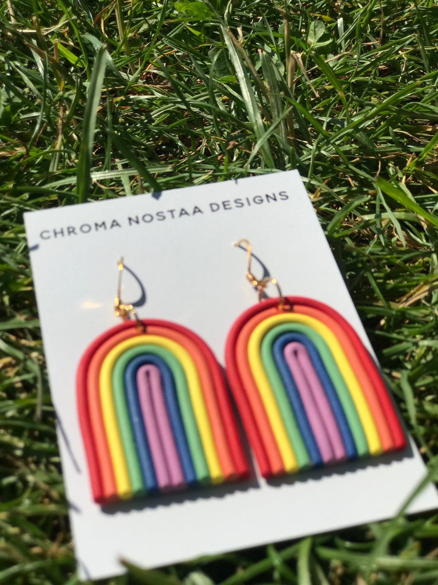 🌈Rainbow Polymer Clay Earrings 🌈