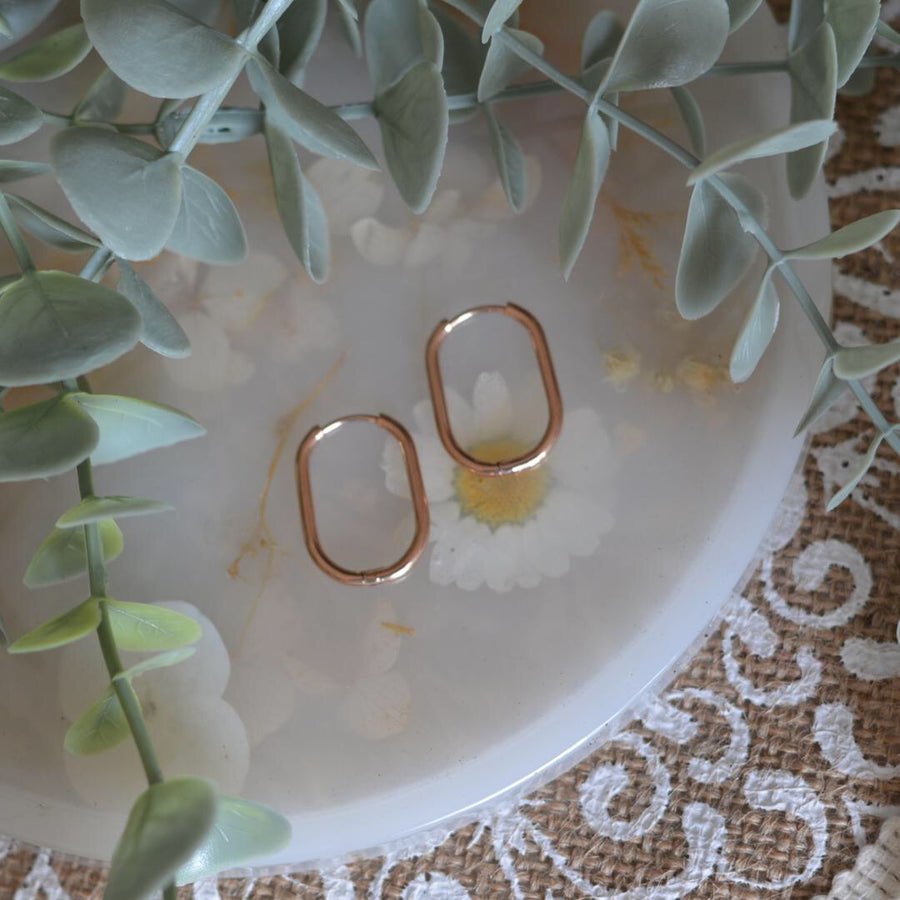 Oval Hoops - Rose Gold (Koquetta Accessories)