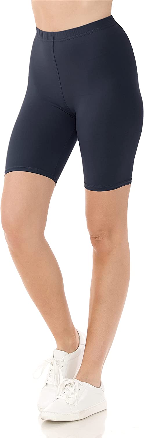 Navy High-Waisted Biker Shorts