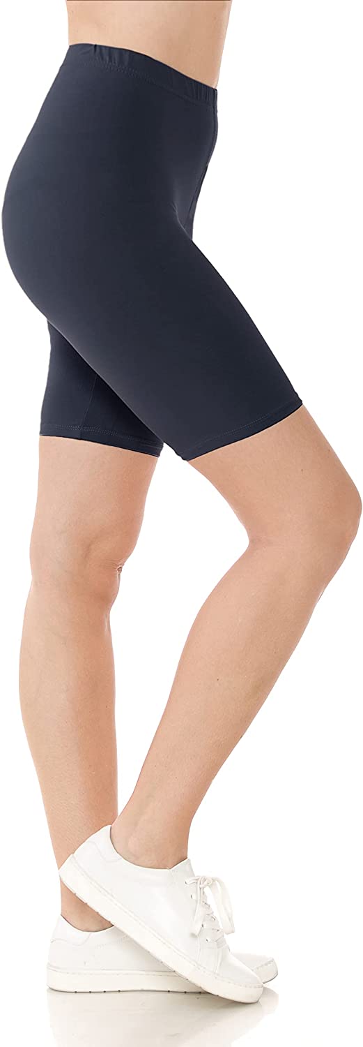 Navy High-Waisted Biker Shorts